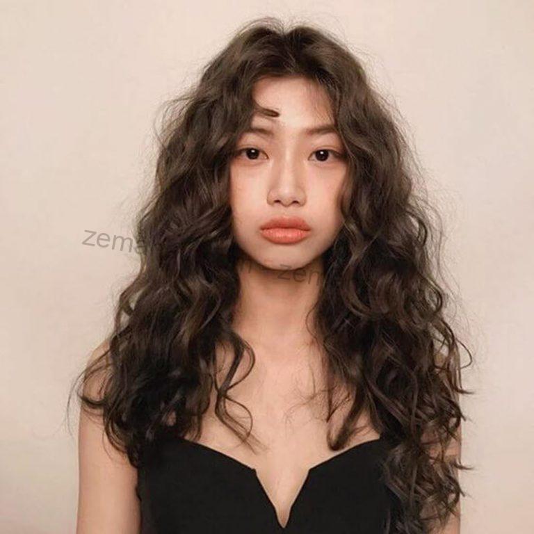 Shorts asian long hair curly
