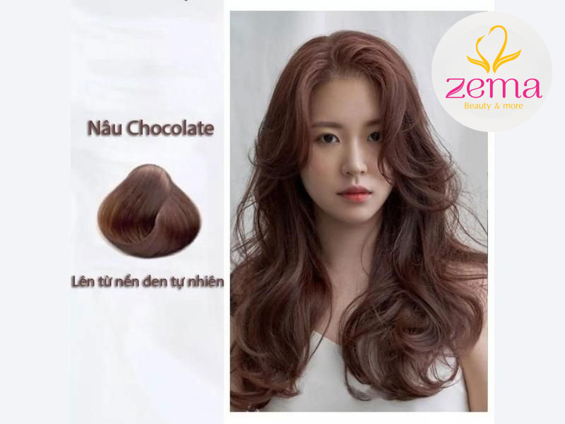 Tóc nâu chocolate rất dễ nhuộm lại dễ lên màu