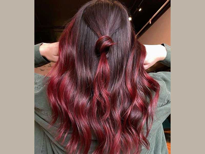 Kiểu tóc nâu đỏ cherry ombre
